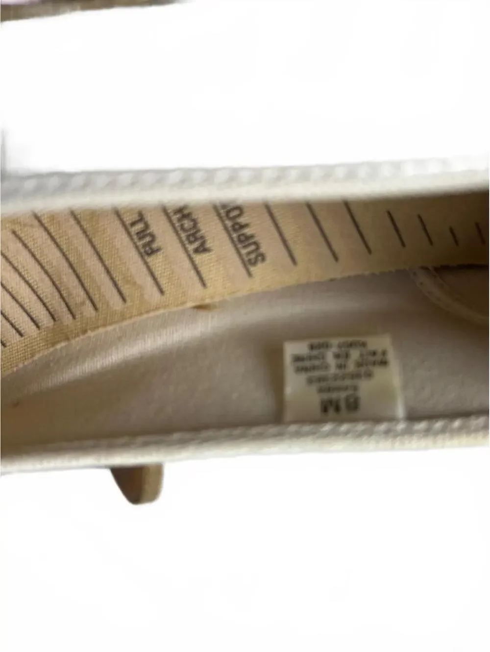 Liz Claiborne Women's Canvas Espadrille Flats Size 8 Cream